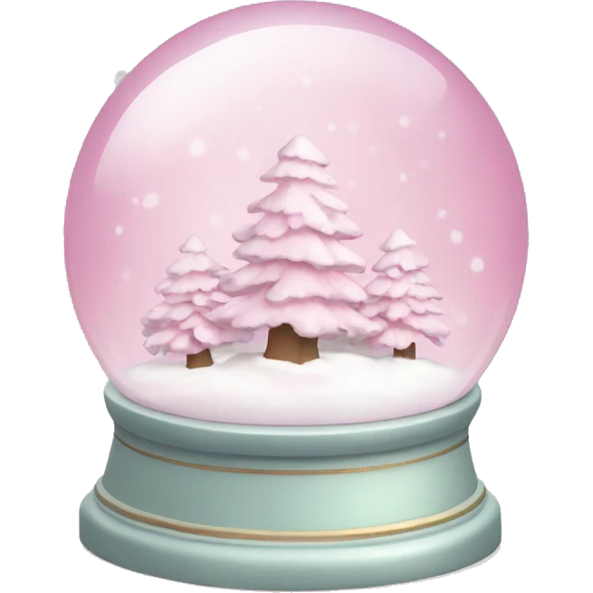 Pastel pink snow globe emoji