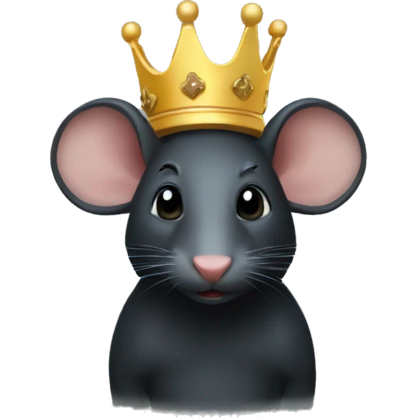 Black rat, crown emoji