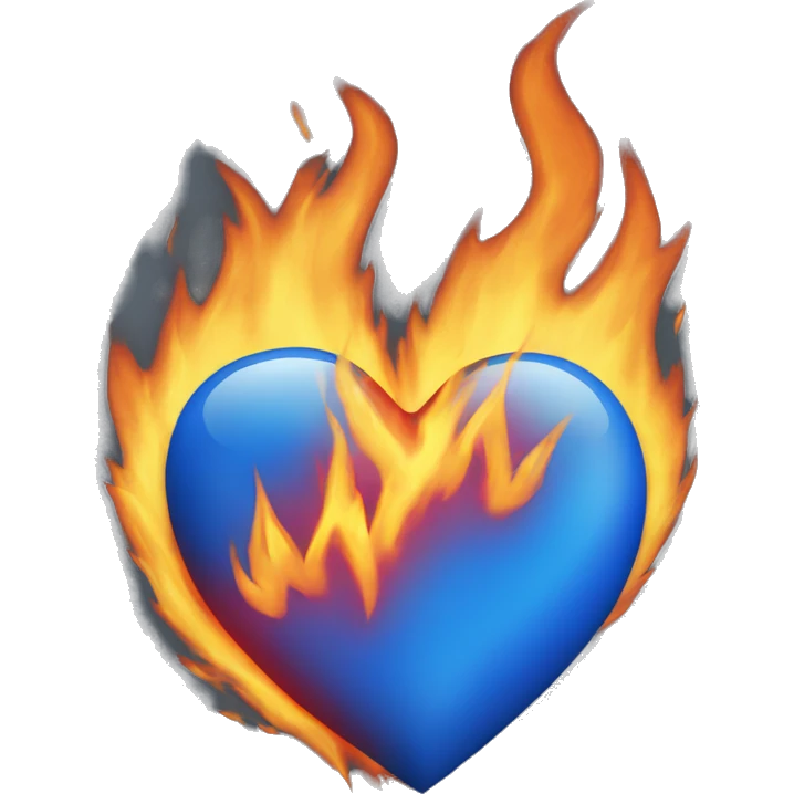 Blue heart with fire  emoji