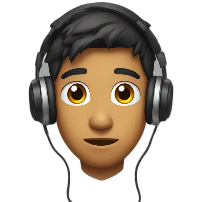 Frowning Indian teen gamer with gaming headphones emoji