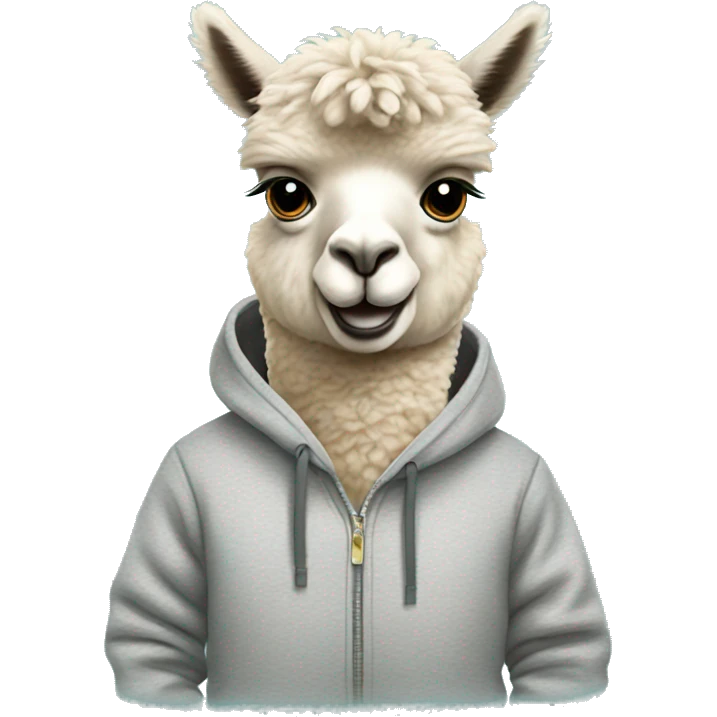 Alpaca wearing Sweatshirt  emoji