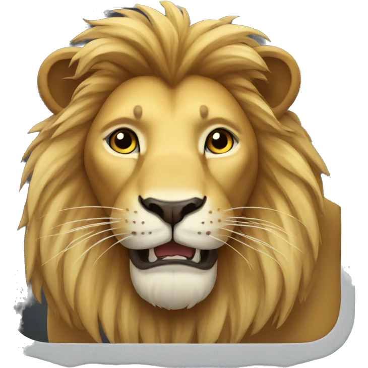Lion enjoying without concerns emoji