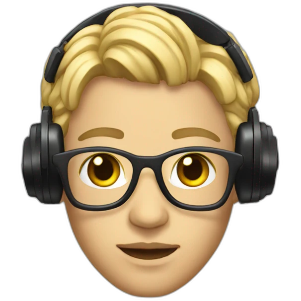 pop star with head set emoji