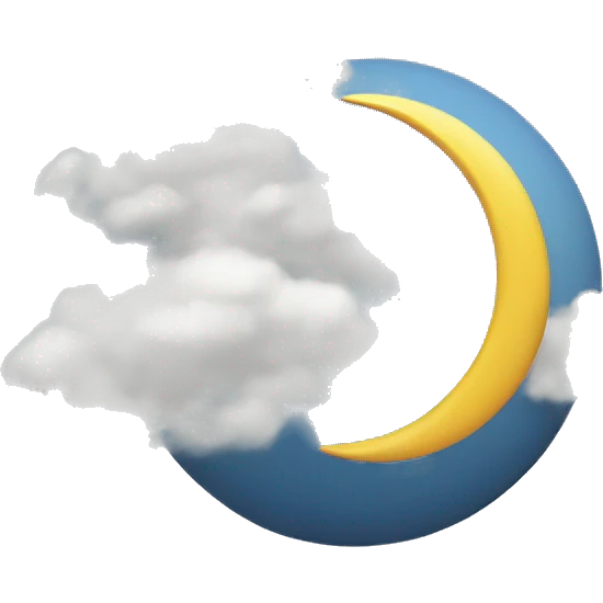 Half moon with clouds  emoji