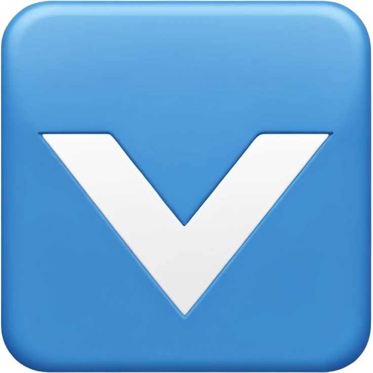 A blue square with a white cartoony checkmark in the middle. The image should be 2d emoji