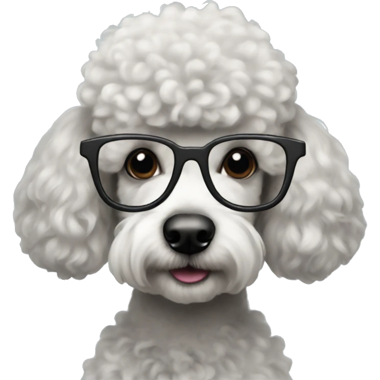 poodle wear glasses emoji