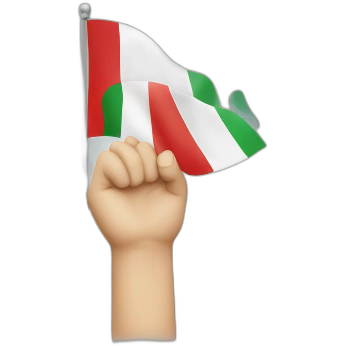 White Hand holding italian flag emoji