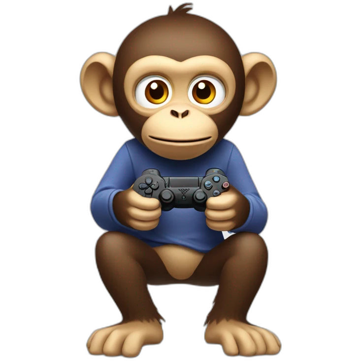 Monkey playing playstation emoji