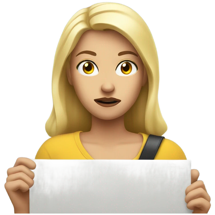 Blonde woman warning sign emoji