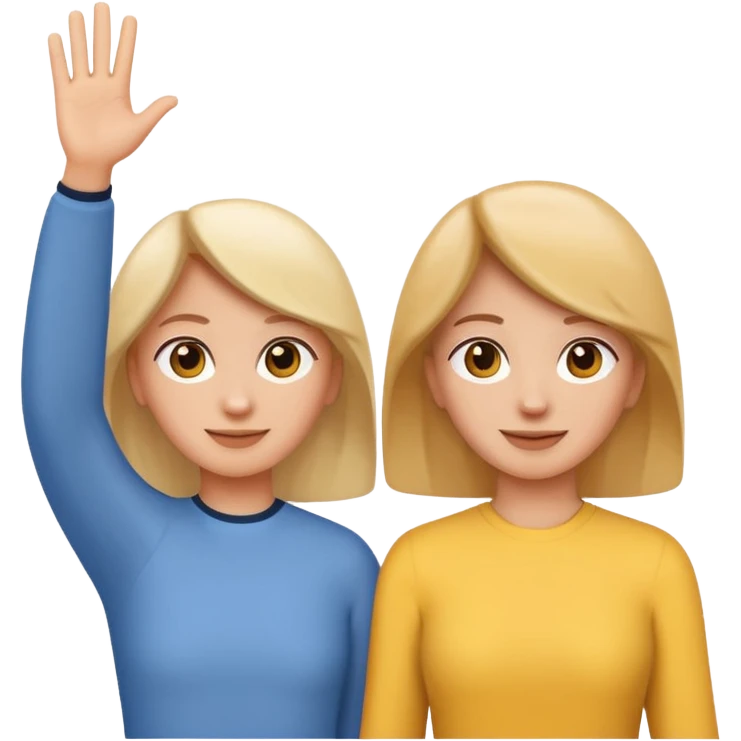 two people seen from behind waving goodbye emoji style emoji
