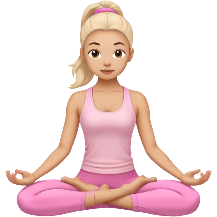 American yoga girl light pink clothes  emoji