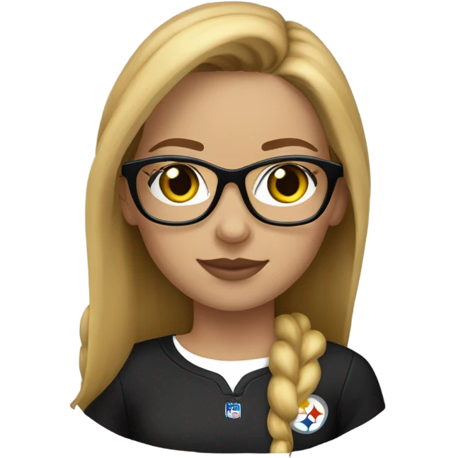 steelers girl medium blonde brown hair freckles and light colored glasses emoji