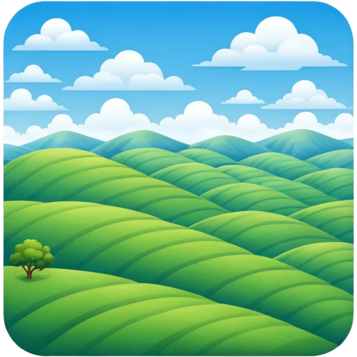 rolling green hills under a blue sky emoji emoji