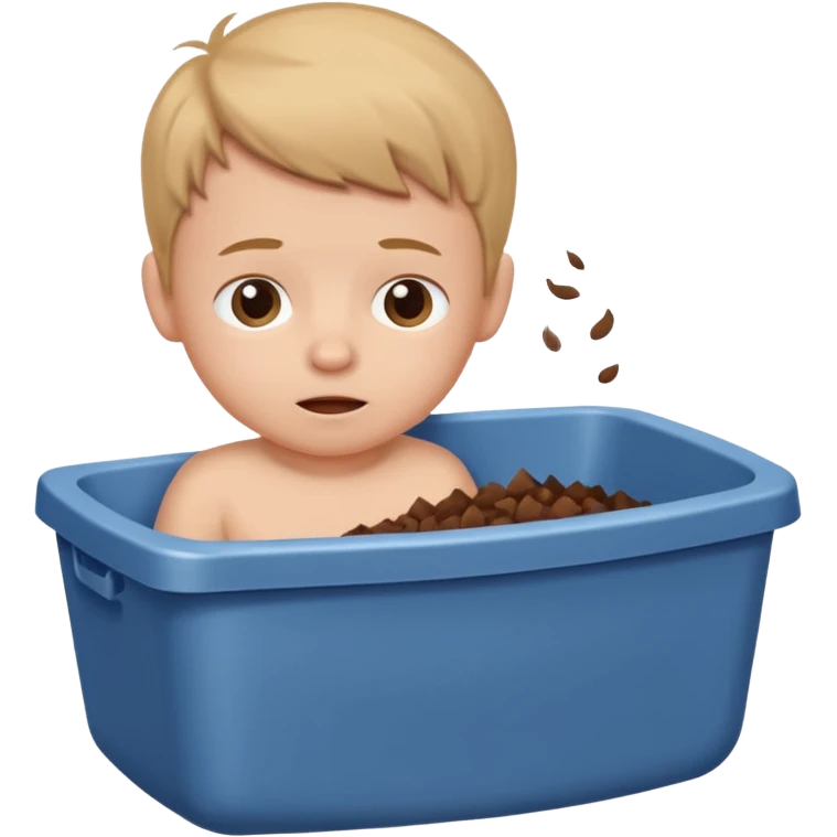 Child boy pooping in litter box emoji
