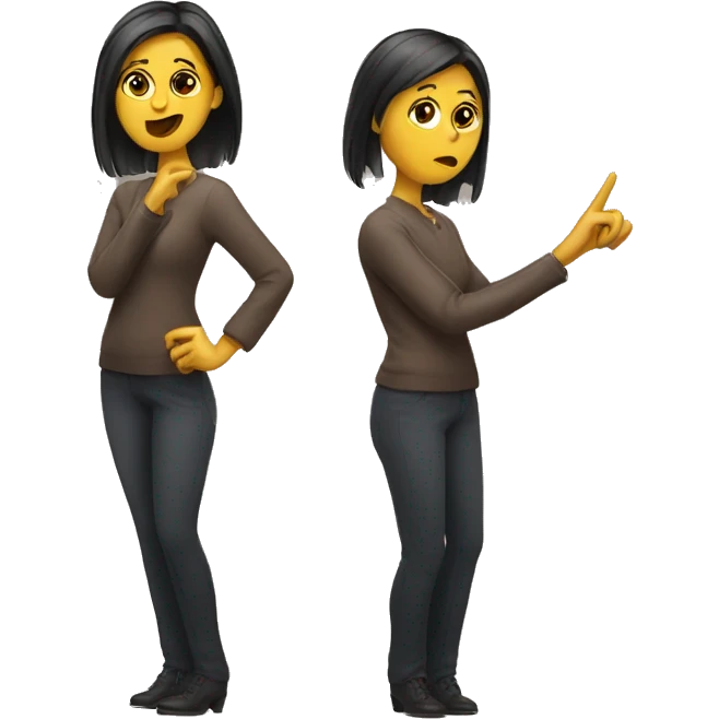 lady doing finger guns emoji