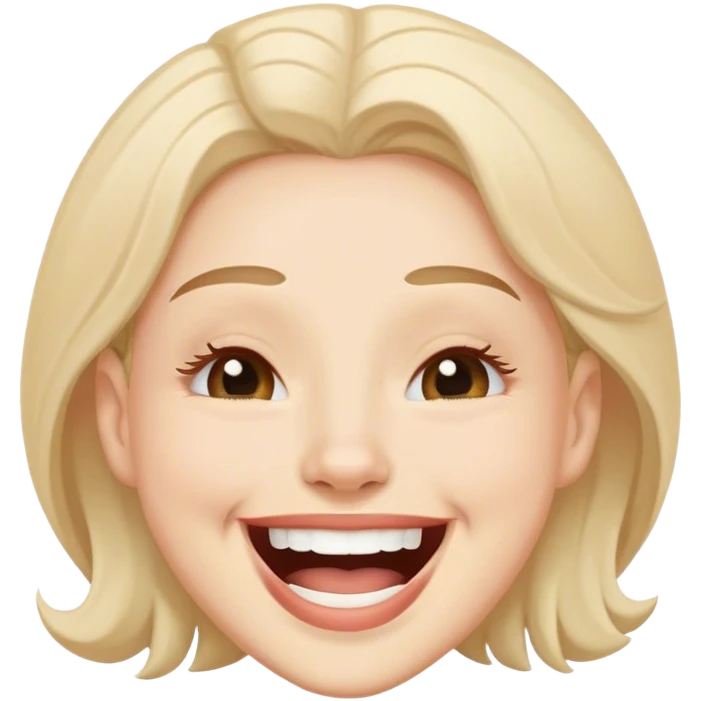 Laughing face with long eyelashes emoji