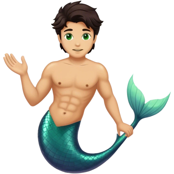 Tan merman with dark hair emoji