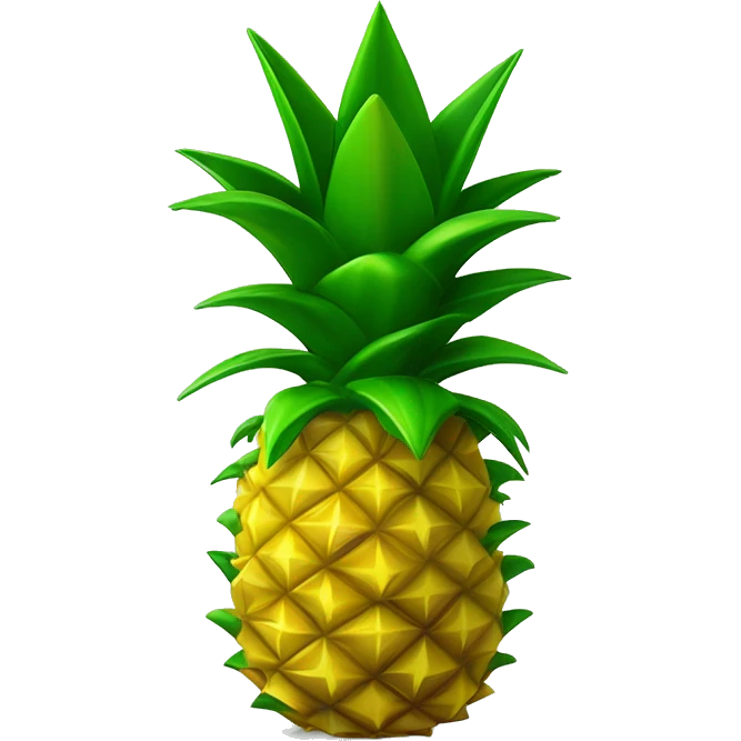 A yellow pineapple emoji with its characteristic spiky green leaves on top. Sitting atop the leaves would be a small cap or hat, perhaps in a contrasting color like blue or red. On the front of the hat, in clear lettering, would be the word "WiQed". emoji
