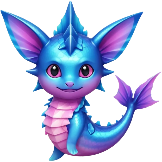 Shiny iridescent glossy Violet-Pink-gradient Vaporeon emoji