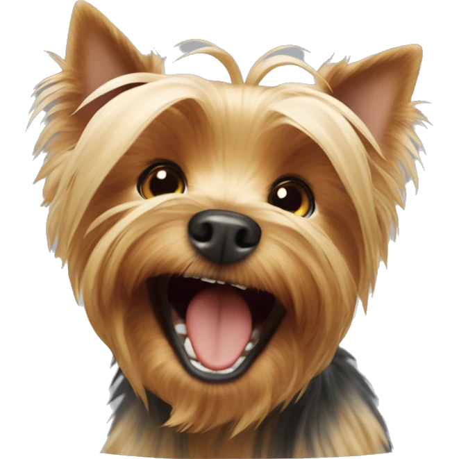 Yorkshire Terrier laughing  emoji
