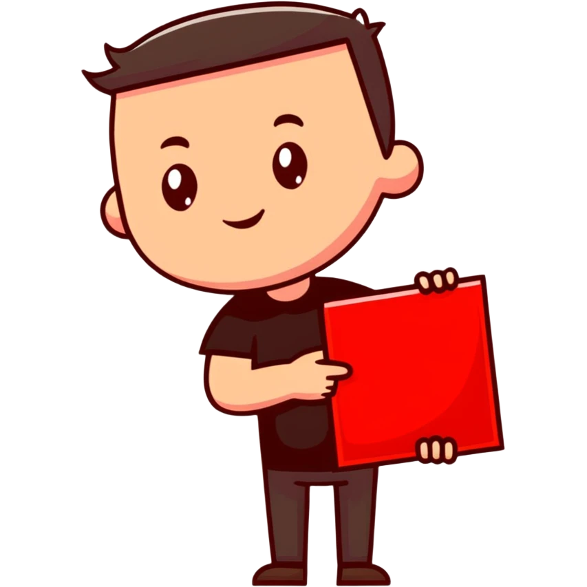 A man in a black t-shirt holding a red square, with the text "продающий красный" emoji