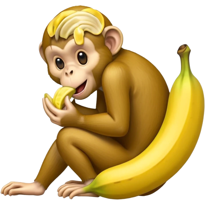 Monkey eating a banana emoji