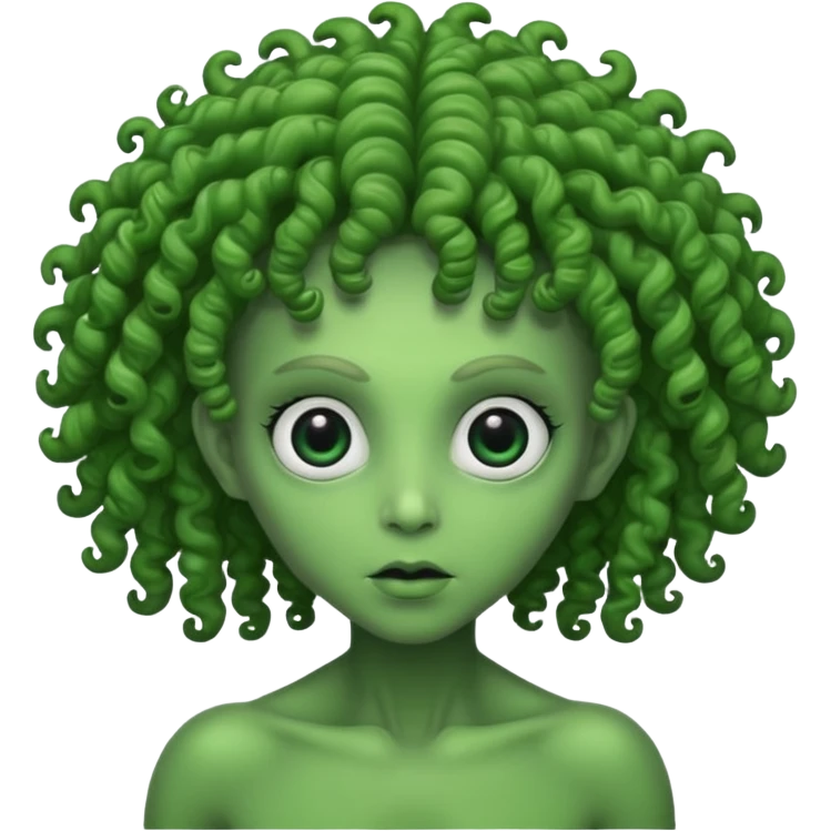 curly hair alien emoji
