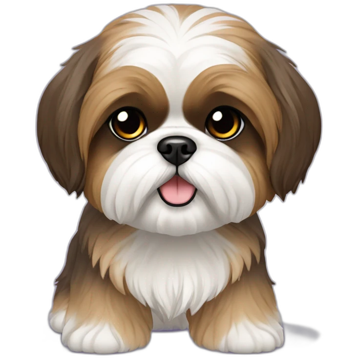 Dog Shih Tzu with drop coat full-height  emoji
