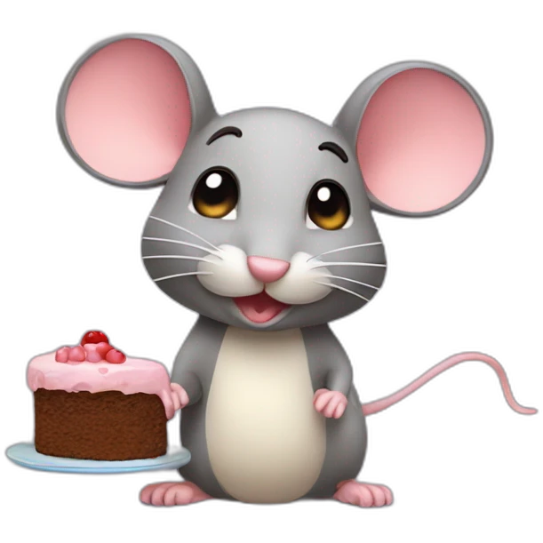 mouse with cake emoji