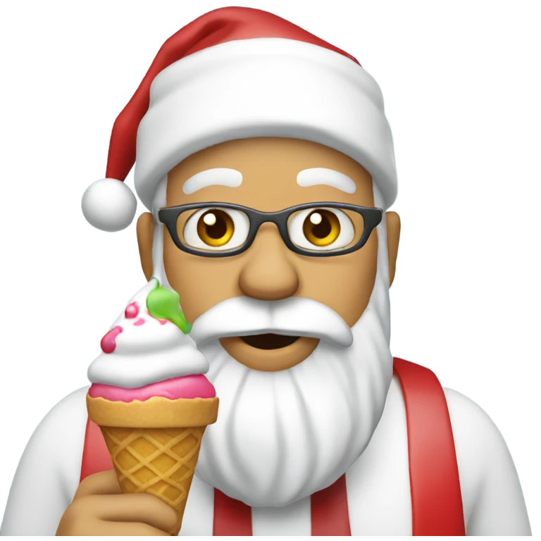 Santa with ice cream  emoji