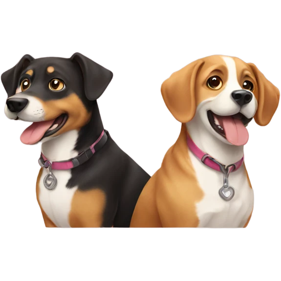 Two dogs as best friends  emoji