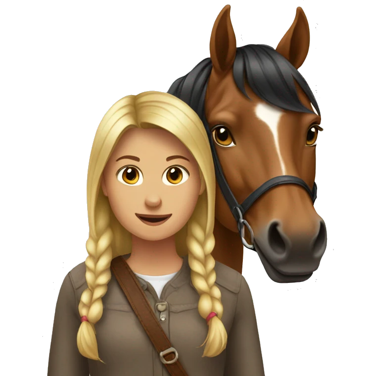 girl and brown horse emoji