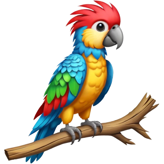 punk parrot, on tree emoji