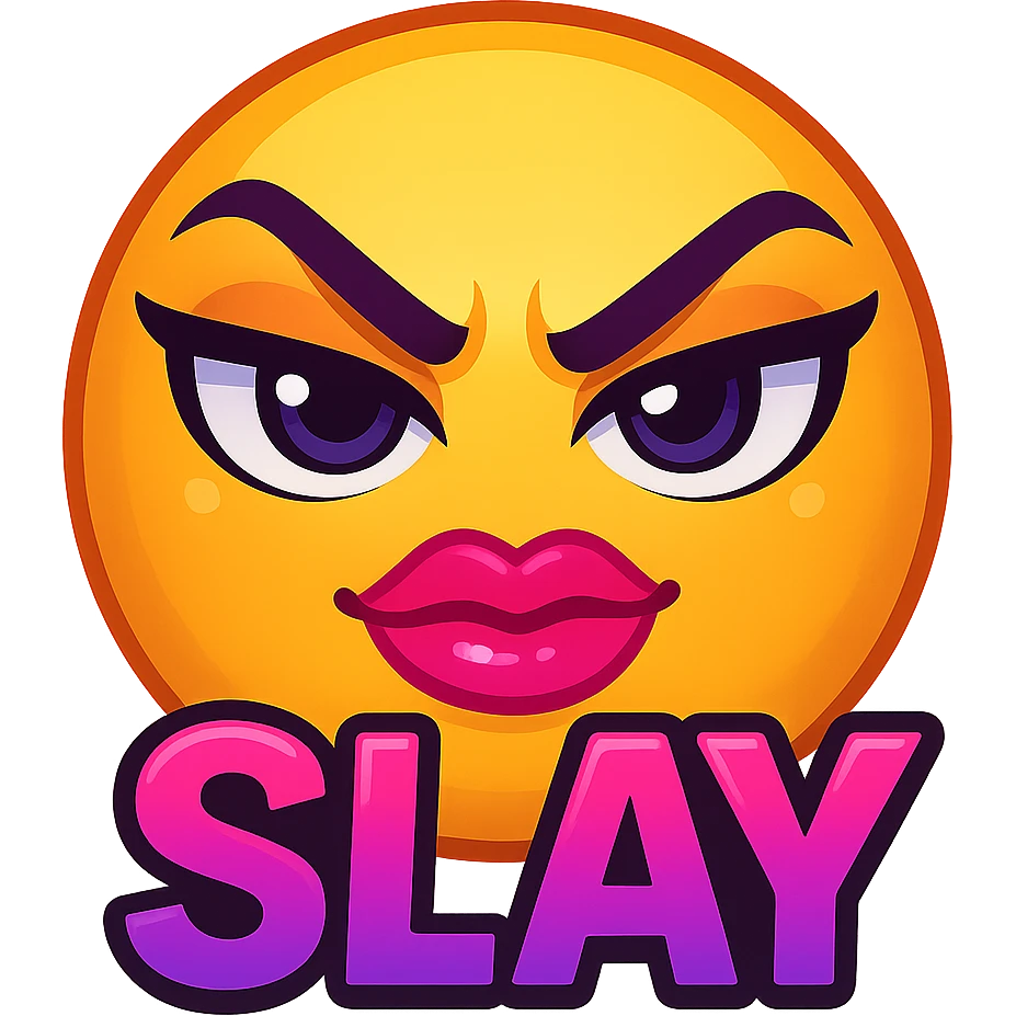 slay emoji, trendy and fierce, no background emoji