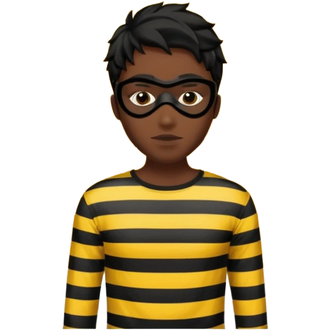 A Robber that just robes a baño that has yellow and black stripes emoji