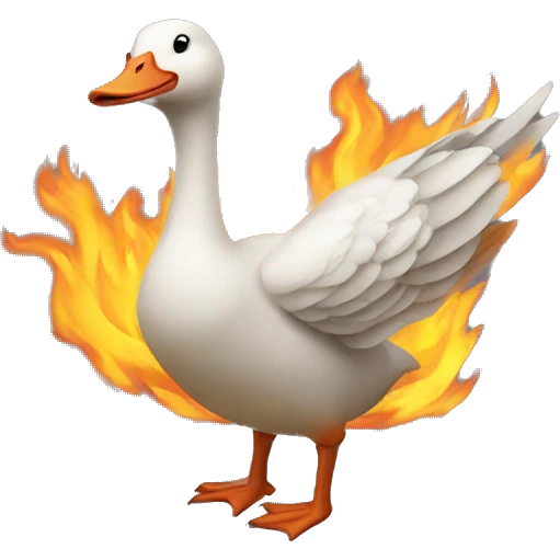 Goose as fire emoji emoji