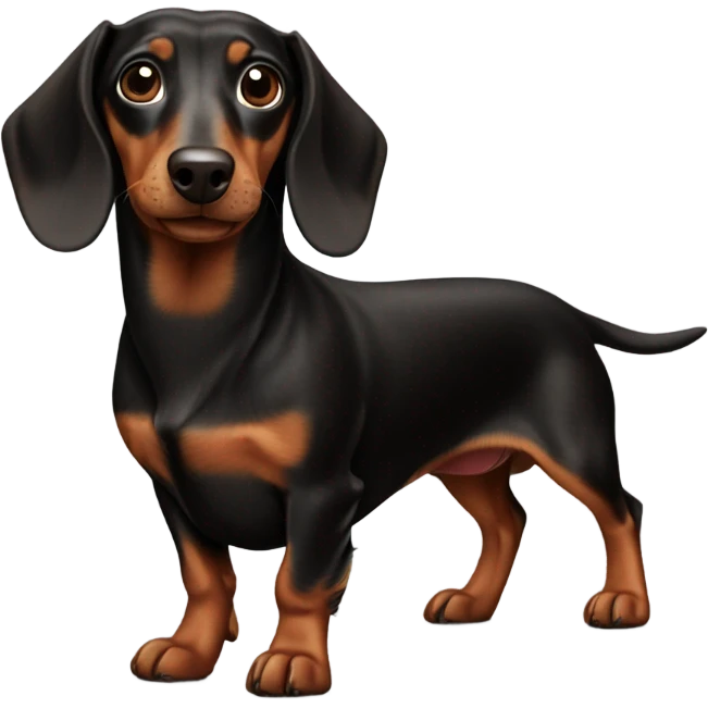 Dachshund Brown and black emoji