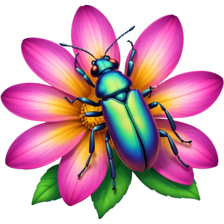 
bug on flower emoji