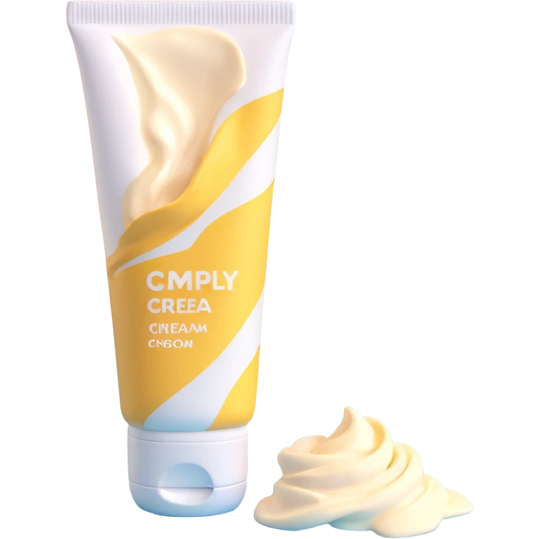 empty crumpled hand cream tube, pastel colors, very squished and wrinkled, cap on, no face or character, just the tube emoji