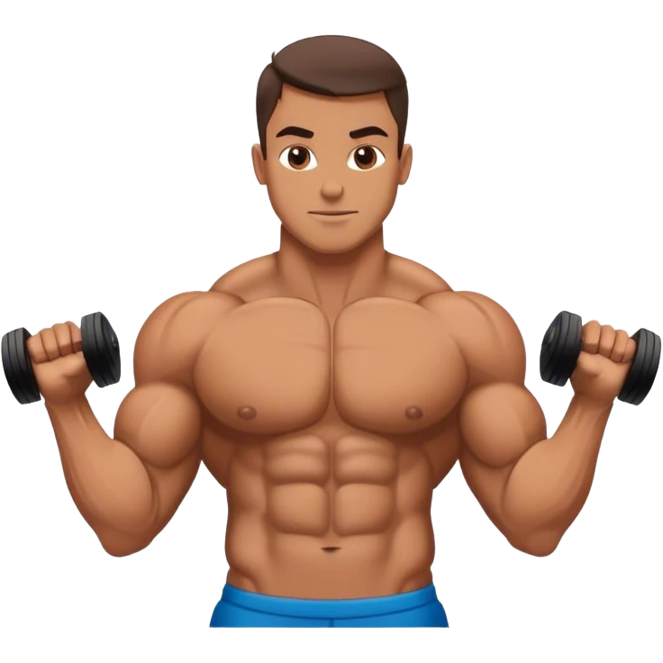 bodybuilder laying down abs exercise emoji