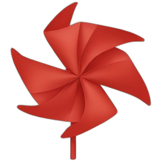 red minimal pinwheel emoji