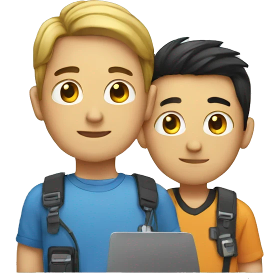 PC and boy emoji