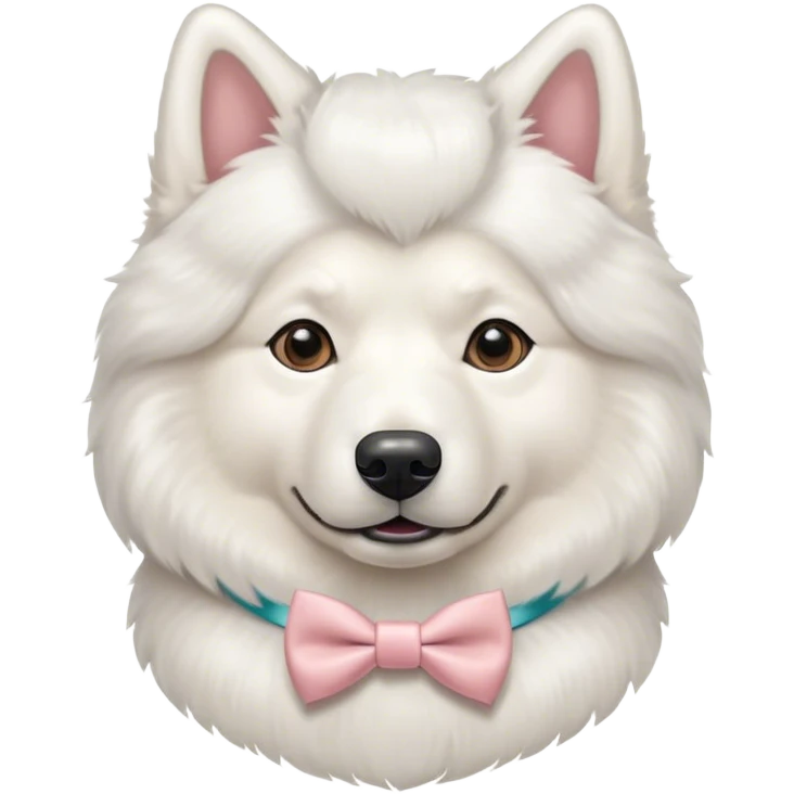 
Samoyed with a pastel bowtie on his neck emoji