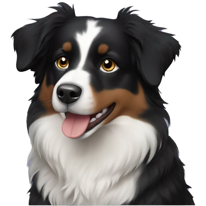 Small black australian shepherd dog with black muzzle emoji