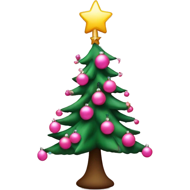Christmas tree with pink ornaments emoji