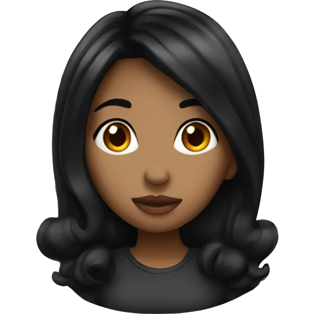 black hair Girl kiss emoji