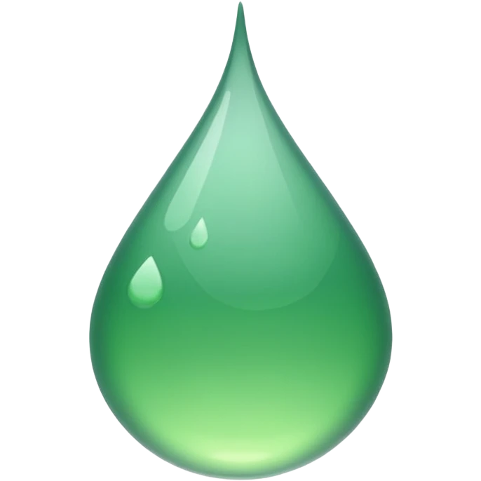 Gota de agua de color verde emoji