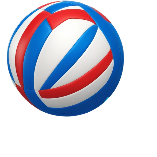 Ballon de volley rouge blanc et bleu erima emoji