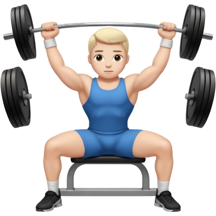cute simple style character preparing for bench press emoji