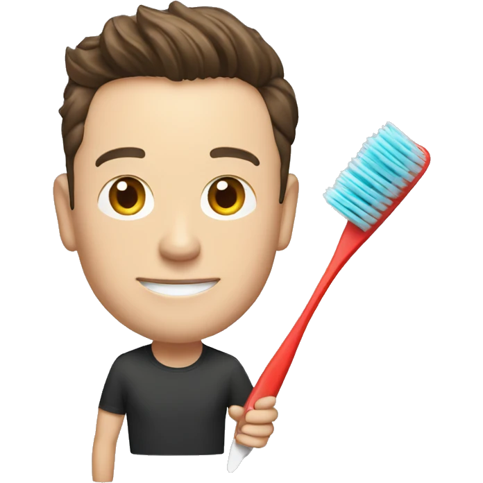 elon musk with toothbrush in his hand emoji